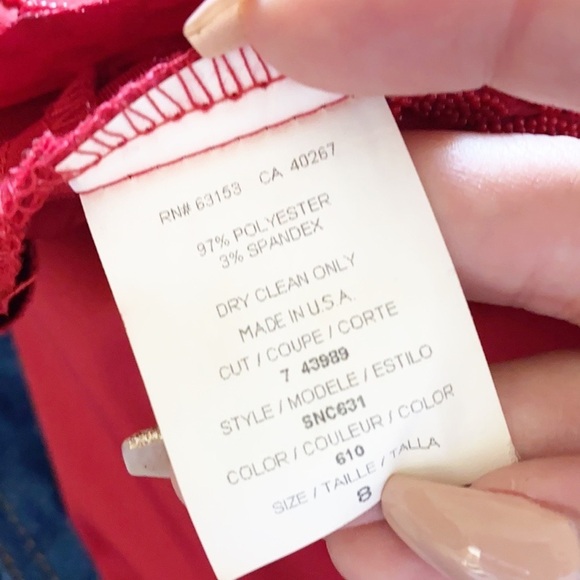 CDC Red Floral Midi Tank Sweetheart Neck Dress - Picture 8 of 9